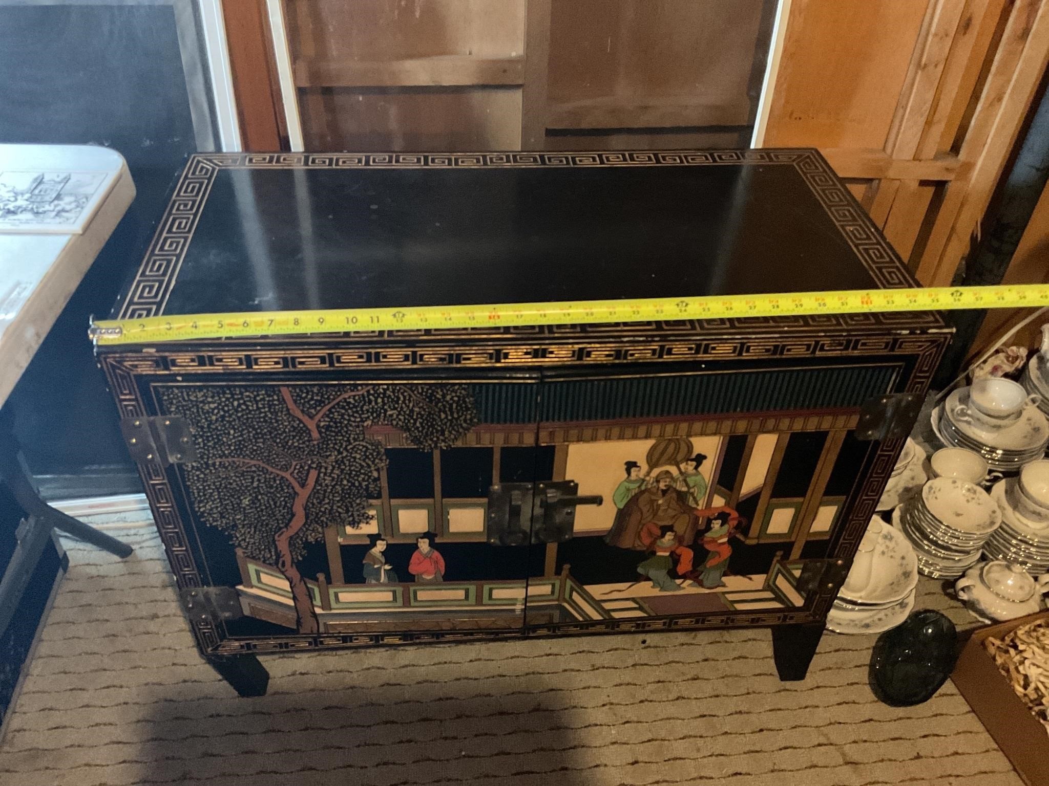Vintage Asian Chinese Painted Cabinet