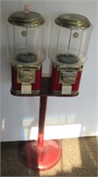 Coin Operated Double Candy Dispenser on Base with