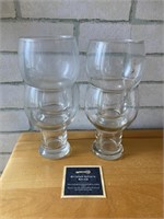 Vintage Stacking Pedestal Beer Glasses