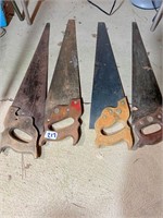 4 vintage hand saws