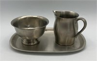 International Pewter Small Tray, Bowl & Pitcher