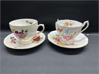 2 Queen Anne Cups & saucers