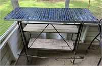 Metal Tile Wood Outdoor Tall Table See Description