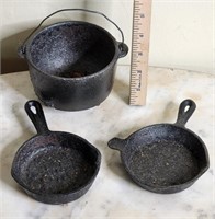 Small Cast Iron Kettle and Pans