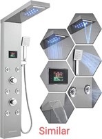 MENATT Shower Panel Tower System with LED Lights,