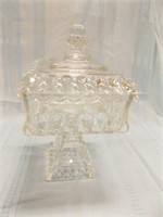 Jeanette Glass Compote with Lid, 13"
