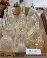 FLAT OF XMAS-THEMED CRYSTAL GLASS BELLS