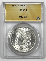 1890 Morgan Silver $1 ANACS MS63