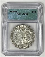1884-S Morgan Silver $1 ICG AU50