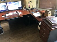 Sectional Office Desk, File Cabinet