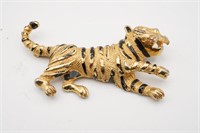 Vintage Tiger Brooch Signed