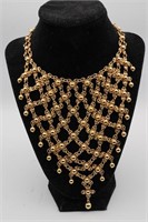 Gold Tone Bibbed Necklace
