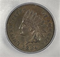 1884 Indian Head Cent ICG AU53
