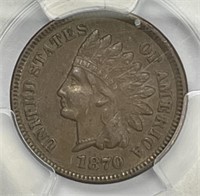 1870 Indian Head Cent Extra Fine PCGS XF40