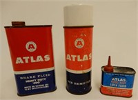 GROUPING OF 3 ATLAS FLUID CANS