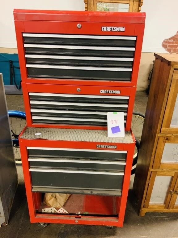 3pcs Red Craftsman Tool Chest w/ wheels