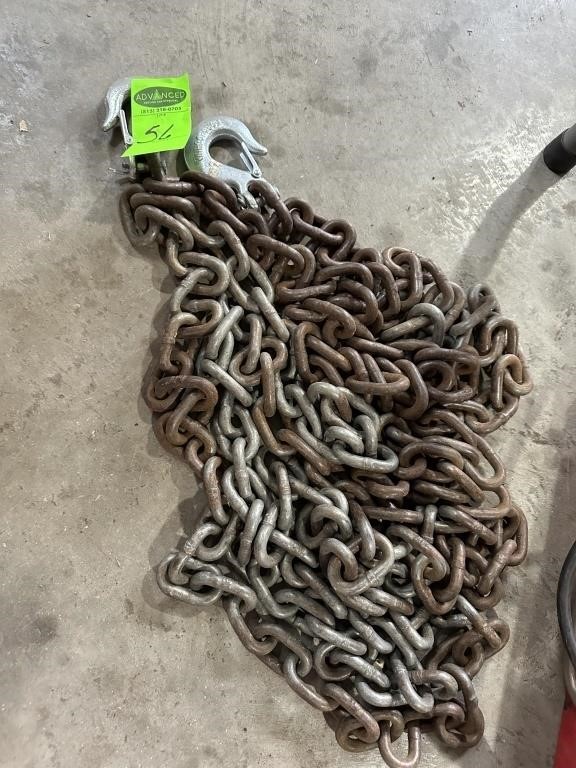 3/8" chain 20' slip hooks on both ends
