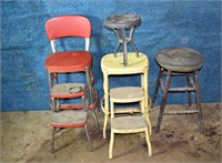 4 vintage stools; as is