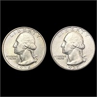 1934-1935 Pair of Washington Quarters [2 Coins]