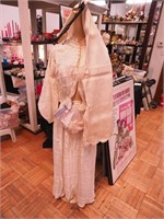 Five Victorian silk undergarments including