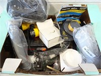 Box of Misc. Home Goods Hardware Plumbing House