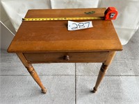 Oak 1 drawer stand w/ wood drawer pull