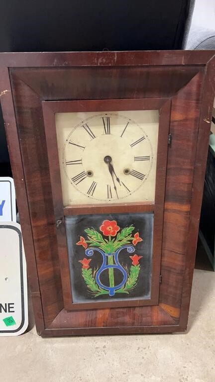 ANTIQUE CASE WALL CLOCK - NON-WORKING 15"X4.5"X26"