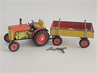 RETRO 1990S TIN LITHO WIND UP ZETER TRACTOR WITH