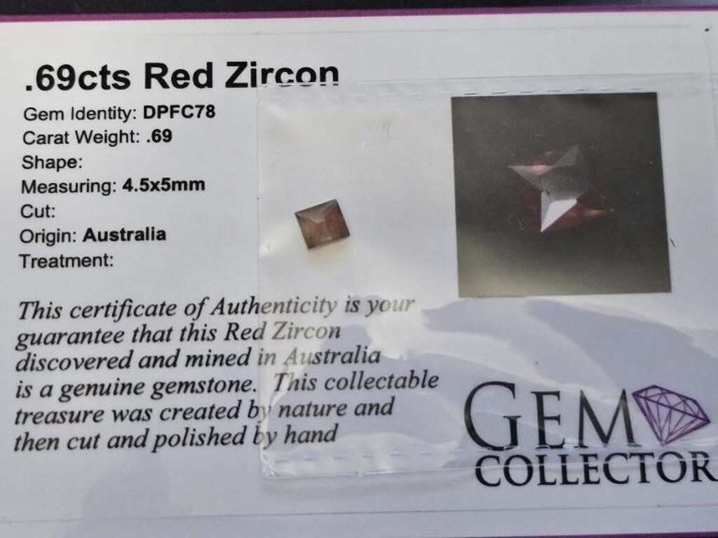 .96ct Red Zircon