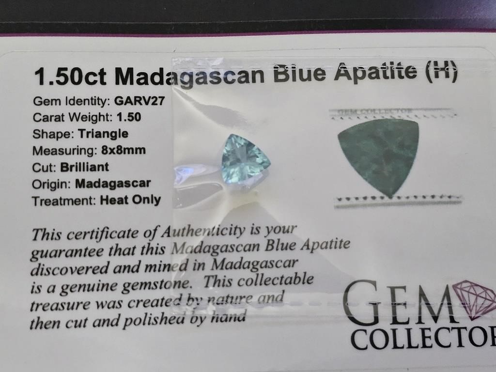 1.50ct Madagascan Blue Apatite