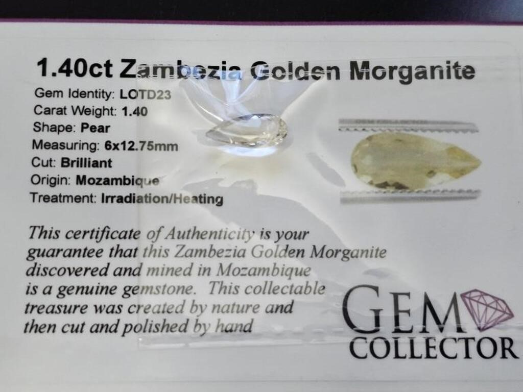 1.40ct Zambezia GOlden Morganite