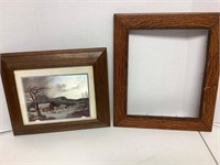 framed landscape and wood frame