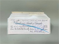 128 Merchant bank of Canada cheques 1912-1923