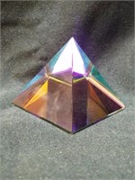 Crystal/Glass Iridescent Multi-colored Pyramid