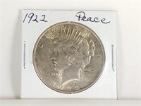 1922 PEACE SILVER DOLLAR COIN