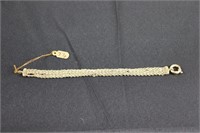 Antique Gold Braided Bracelet Some Breaks - 14K 7.