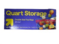 Case of 12. Quart Storage Bags - 50ct - Up&up