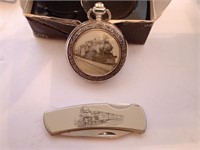 Avon pocket watch and knife set
