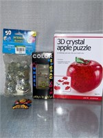 3D Crystal Apple Puzzle. Vintage bag of