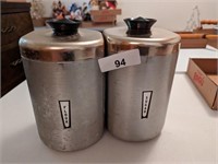 (2) Vintage Aluminum Canisters