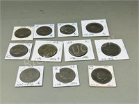 12 USA Dollar coins - 1972 - 1977