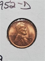 BU 1952-D Wheat Penny
