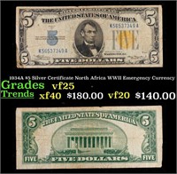 1934A $5 Silver Certificate North Africa WWII Emer