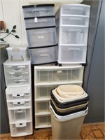 Large lot Of Organizer Bins And Small Tubs