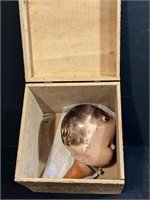 Wood Box with Doll Head