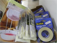 Canning labels, freezer tape, and jelly strainer -