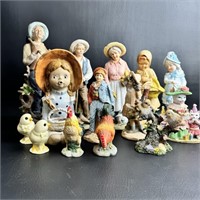 Lot of Figurines Porcelain, Pottery, ChalkWare,