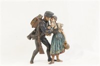 Vienna Polychrome bronze Soldier kissing girl