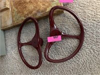 2PC RED STEERING WHEELS PEDAL CAR?