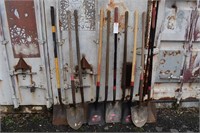 9 Razor-Back shovels, one Ridged; as is
